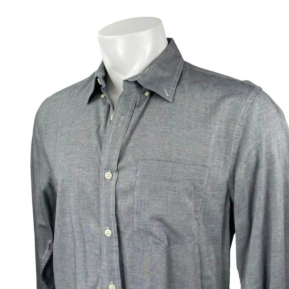 Banana Republic Gray Collared Long Sleeve Chest Pocket Button Down Shirt Top L